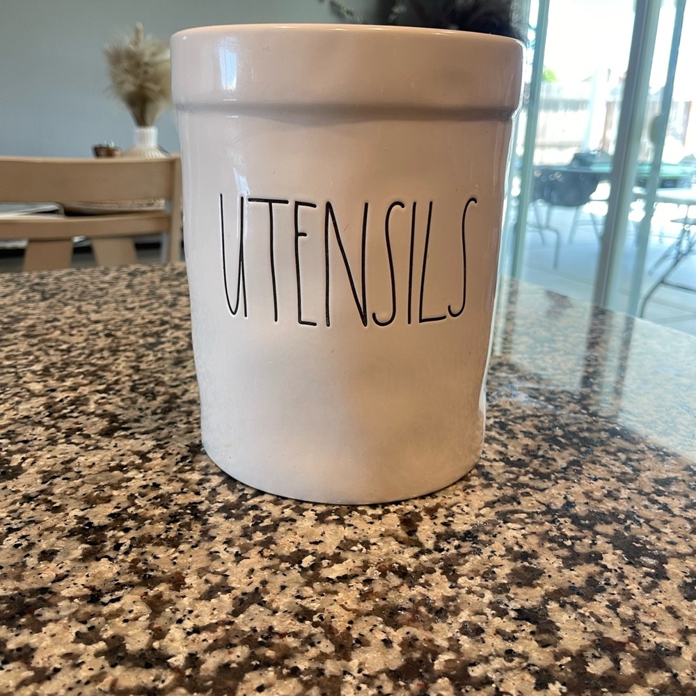 Rae Dunn White Utensil Holder